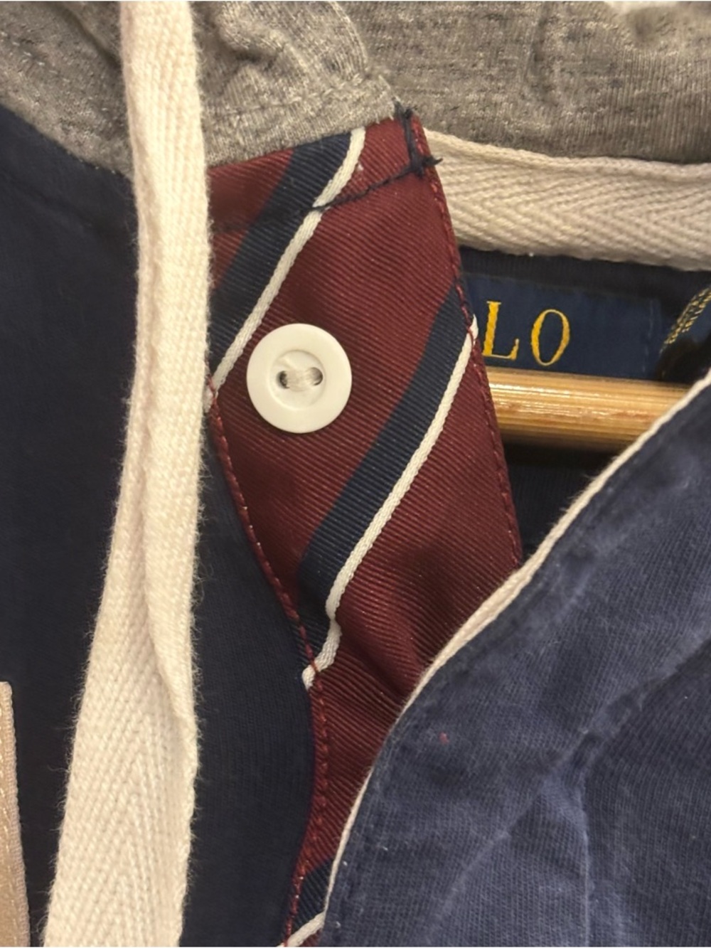 Polo Ralph Lauren Striped Classic Fit Rugby Hoodie Size Medium Embroidered - Picture 5 of 11